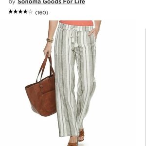 Sonoma striped linen blend pants